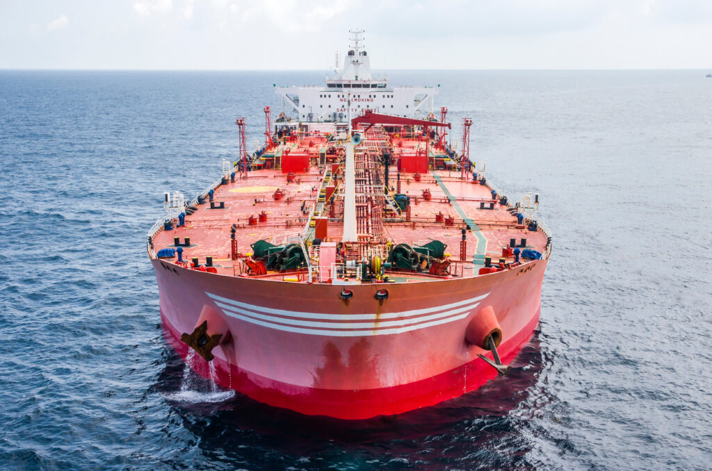 The oil tanker in the high sea